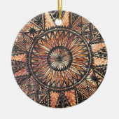 カパハワイアン初期のタトゥータパ セラミックオーナメント (正面)