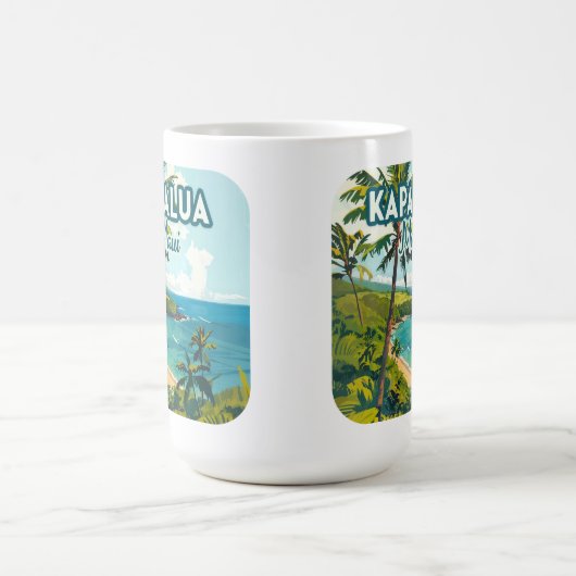 カパルアマウイハワイベイビーチバケーションレトロ コーヒーマグカップ (中央)