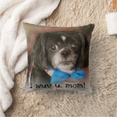 カパーソナライズされたウトペット写真I WUV Uラブ引用文 クッション (ブランケット)