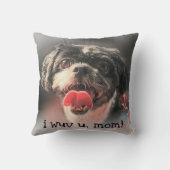 カパーソナライズされたウトペット写真I WUV Uラブ引用文 クッション (裏面)