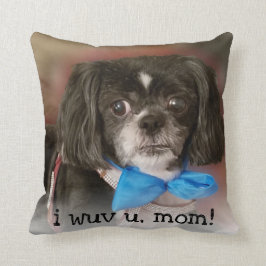 カパーソナライズされたウトペット写真I WUV Uラブ引用文 クッション