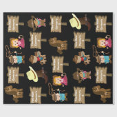 カパーソナライズされたウボーイまたは女性のカーボーイ誕生日 ラッピングペーパー (フラット)