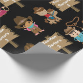 カパーソナライズされたウボーイまたは女性のカーボーイ誕生日 ラッピングペーパー (角)