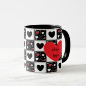 カパーソナライズされたップルズロマンティックハートマグ マグカップ (正面右)