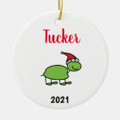 カパーソナライズされたメのペットのクリスマス陶器オーナメント セラミックオーナメント (正面)