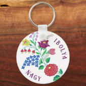 カパーソナライズされたロサイの花茎 キーホルダー (正面)