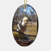 カパーソナライズされたワイトコクティエル記念クリスマス セラミックオーナメント (左)