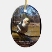 カパーソナライズされたワイトコクティエル記念クリスマス セラミックオーナメント (正面)