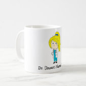 カパーソナライズされたワイトドクターメス – ブロンドコーヒーミュー コーヒーマグカップ (正面左)