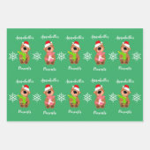 カパーソナライズされたワイトベアハッピークリスマスラッピングP ラッピングペーパーシート (正面3)