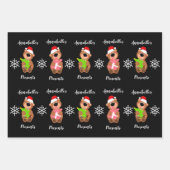 カパーソナライズされたワイトベアハッピークリスマスラッピングP ラッピングペーパーシート (正面2)