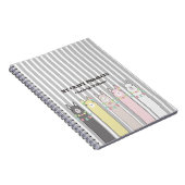 カパーソナライズされたワイトレトロカラフルラマスノート ノートブック (右側)