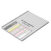 カパーソナライズされたワイトレトロカラフルラマスノート ノートブック (左側)