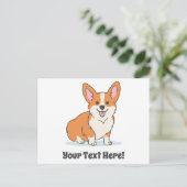 カパーソナライズされたワイトCorgi Puppyはがき ポストカード (スタンド正面)