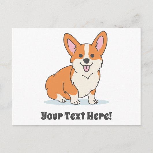 カパーソナライズされたワイトCorgi Puppyはがき ポストカード (正面)