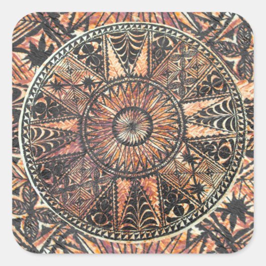 カパ初期のハワイアンタトゥータパ スクエアシール (正面)