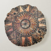 カパ初期のハワイアンタトゥータパ ラウンドクッション (裏面)