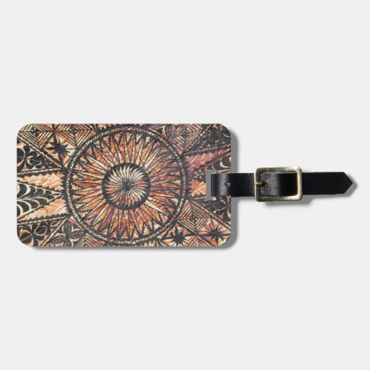 カパ初期のハワイアンタトゥータパ ラゲッジタグ (正面横)