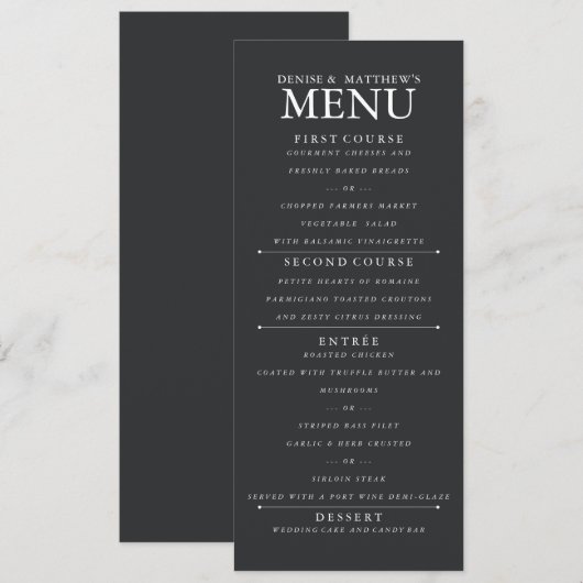 カビアグレイ メニュー (正面/裏面)