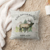 カビン ラスティック エルク ホワイト ウッド オーダーメイド マウンテン クッション (ブランケット)