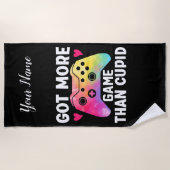 カピッ得トのバレンタインビデオゲームよりもゲームが多い ビーチタオル (正面)