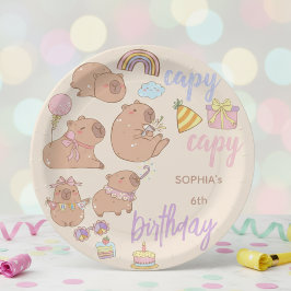 カピバカピバお誕生日おめでとう ペーパープレート