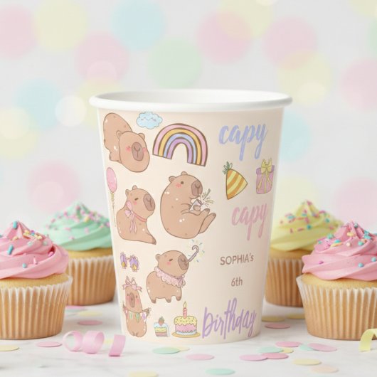 カピバカピバお誕生日おめでとう  紙コップ