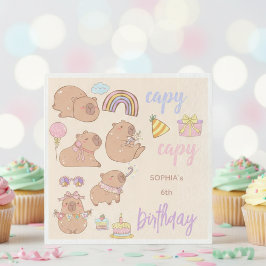 カピバカピバ誕生日 スタンダードランチョンナプキン