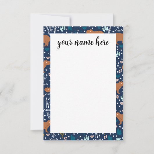 カピバパーソナライズされたラノテカーズ サンキューカード (正面)