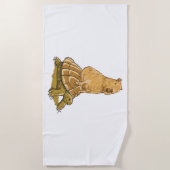 カピバラおもしろいアニマルタートルカワイトカピバラ ビーチタオル (正面)