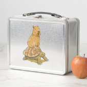 カピバラおもしろいアニマルタートルカワイトカピバラ メタルランチボックス (インサイチュ)