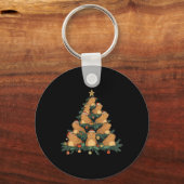 カピバラおもしろいクリスマスツリー キーホルダー (正面)