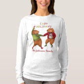 カピバラおもしろいクリスマスデザインと名前をカスタムする Tシャツ (正面)