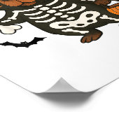 カピバラおもしろいスケルトンかぼちゃハロウィーンの衣装 ポスター (角)