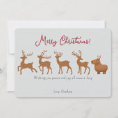 カピバラおもしろいトナカイのクリスマスカード シーズンカード (正面)