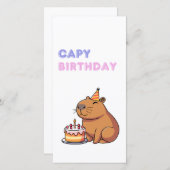 カピバラおもしろいハッピーバースデーカード (正面/裏面)