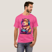 カピバラおもしろいビデオゲームCapybara Tシャツ (正面フル)