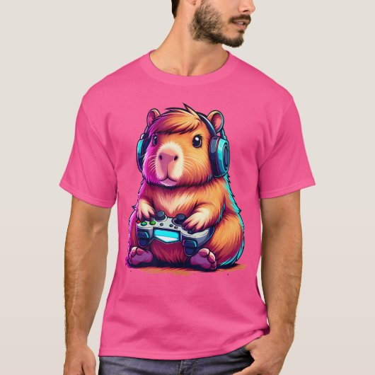 カピバラおもしろいビデオゲームCapybara Tシャツ (正面)