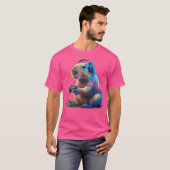 カピバラおもしろいビデオゲームCapybara Tシャツ (正面フル)