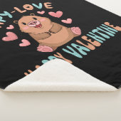 カピバラかわいいバレンタインブランケット シェルパブランケット (3/4)