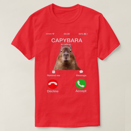 カピバラがケイピラおもしろい動物愛好家 Tシャツ (デザイン正面)