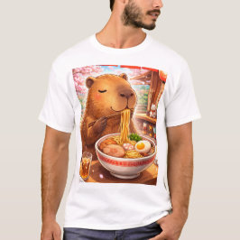 カピバラがラーメンを楽しむ Tシャツ