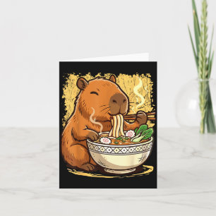 カピバラがラーメンを食べている カード