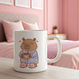カピバラが大好きなコーヒーマグ | かわいい&面白い動物 ツートーンマグカップ