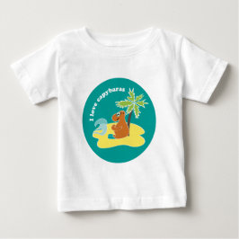 カピバラが大好きな人のためのトロピカルビーチアート ベビーTシャツ
