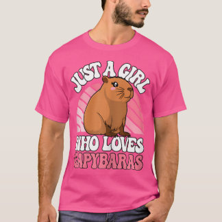 カピバラが大好きな女の子カピバラの可愛い恋 Tシャツ