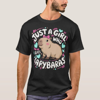 カピバラが大好きな女の子向けデザイン Tシャツ