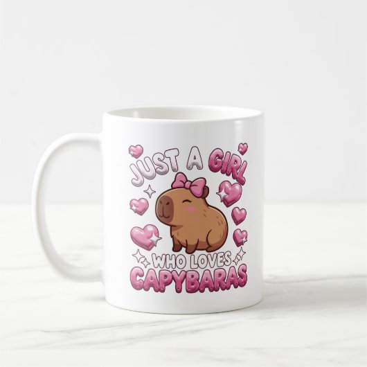 カピバラが大好きな女の子 コーヒーマグカップ (左)