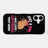 カピバラが大好きな女の子 iPhone 16ケース (裏面横)