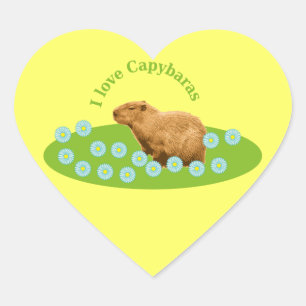 カピバラが大好き ハートシール